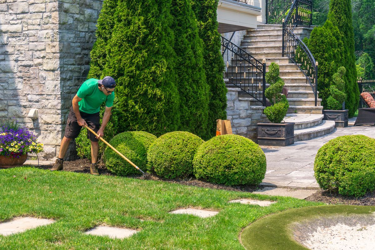 Fresh mulch installation at a residential property in South Oakville by Green Effects